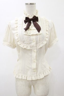 画像1: Innocent World / リボンパピヨン半袖ブラウス M 生成り H-26-01-17-033-IW-OP-NS-ZH