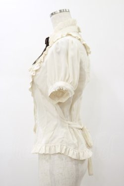 画像4: Innocent World / リボンパピヨン半袖ブラウス M 生成り H-26-01-17-033-IW-OP-NS-ZH