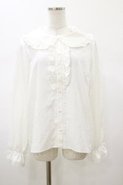 画像1: m petit by misako / AM マルエリフリルブラウス LL オフ H-26-01-17-037-LO-BL-NS-ZH