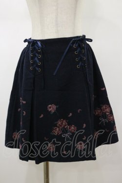 画像1: axes femme POETIQUE / レースアップスカート M ネイビー H-26-01-17-040-AX-SK-NS-ZH