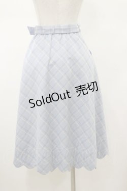 画像2: Fi.n.t / 裾スカラップチェックフレアースカート Free L/BLUE H-26-01-17-042-CA-SK-NS-ZH