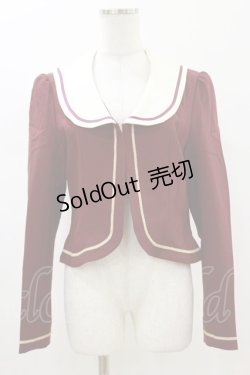 画像1: Innocent World / セーラー刺繍ジャケット L ボルドー H-26-01-18-039-IW-JA-NS-ZH