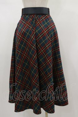画像2: an another angelus / 太ベルト付きチェックフレアースカート Free GREEN H-26-01-18-049-CA-SK-NS-ZH