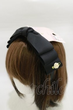画像1: m petit by misako / AM*NIリボンカチューシャ  ブラック H-26-01-18-009-LO-AC-NS-ZH