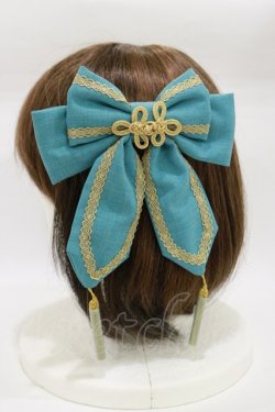 画像1: metamorphose / 和風リボンクリップ  グリーン H-26-01-18-010-ME-AC-NS-ZH