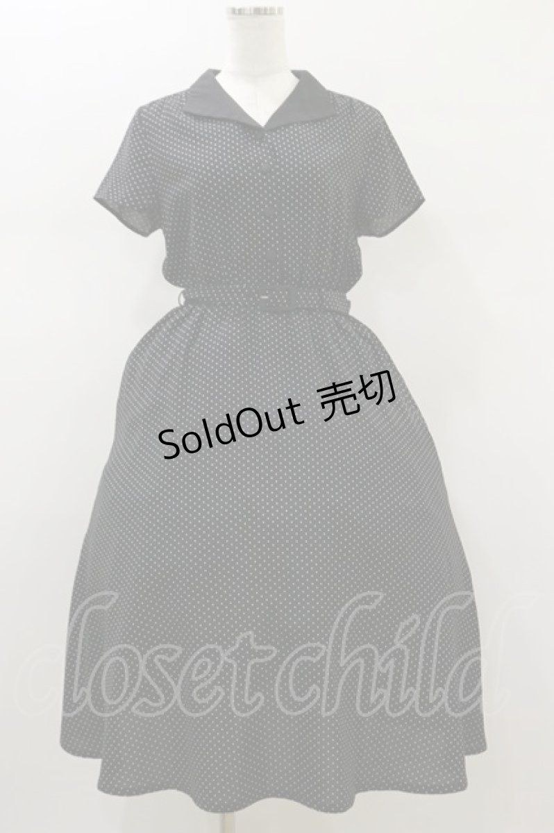 画像1: F&A / ドット柄フレンチスリーブワンピース Free Black H-26-01-18-054-LO-OP-NS-ZH (1)