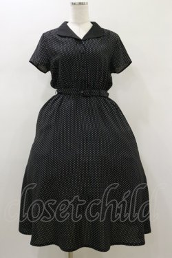画像1: F&A / ドット柄フレンチスリーブワンピース Free Black H-26-01-18-054-LO-OP-NS-ZH
