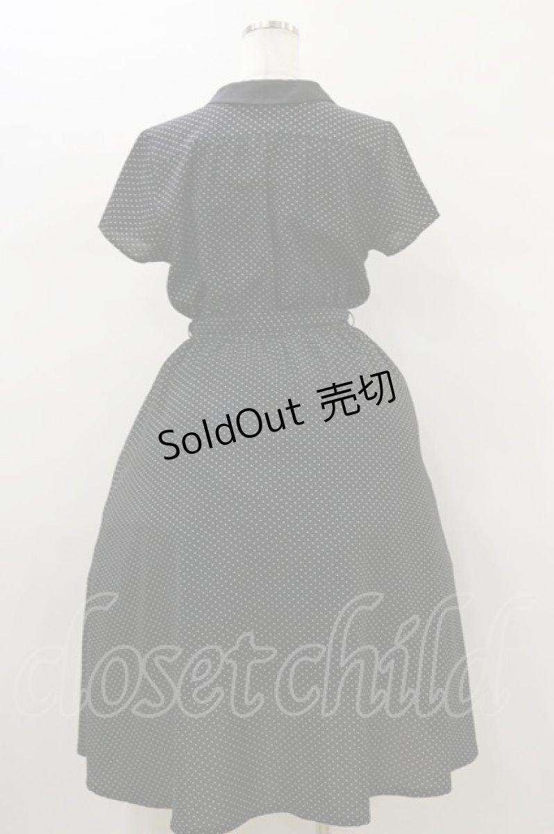 画像2: F&A / ドット柄フレンチスリーブワンピース Free Black H-26-01-18-054-LO-OP-NS-ZH (2)
