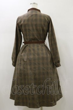 画像2: F&A / カメオ付きクロスボウタイチェックワンピース Free Brown H-26-01-18-058-LO-OP-NS-ZH