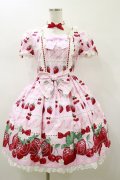 Angelic Pretty / Dessert Berryワンピース Free ピンク H-26-01-18-064-AP-OP-NS-ZH