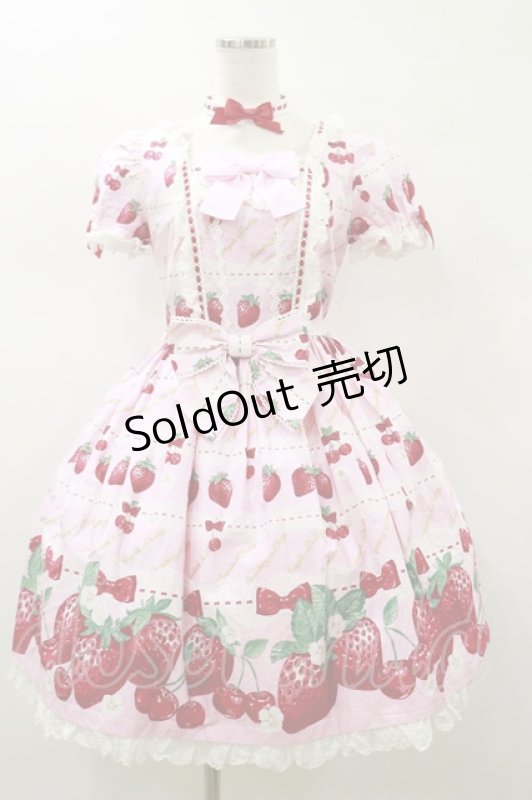 画像1: Angelic Pretty / Dessert Berryワンピース Free ピンク H-26-01-18-064-AP-OP-NS-ZH (1)