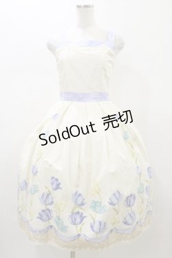 画像1: Innocent World / チューリップジャンパースカート L オフ/ブルー H-26-01-18-069-IW-OP-NS-ZH