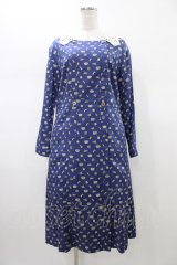 Jane Marple / Tumbling Diceのグースカラードレス - 紺 H-26-01-18-1024-JM-OP-KB-ZH