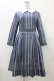 画像1: Jane Marple / Ribbon stripe jacquardのパプリックドレス  ブルーグレー H-26-01-18-1025-JM-OP-KB-ZH (1)