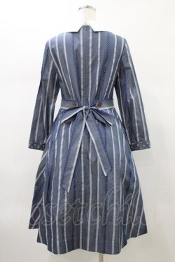 画像2: Jane Marple / Ribbon stripe jacquardのパプリックドレス  ブルーグレー H-26-01-18-1025-JM-OP-KB-ZH