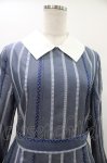 画像4: Jane Marple / Ribbon stripe jacquardのパプリックドレス  ブルーグレー H-26-01-18-1025-JM-OP-KB-ZH (4)
