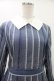 画像4: Jane Marple / Ribbon stripe jacquardのパプリックドレス  ブルーグレー H-26-01-18-1025-JM-OP-KB-ZH (4)