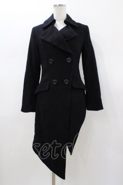 画像1: BPN / アシメウールコート  ブラック H-26-01-18-1006-GO-CO-KB-ZH