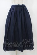 Jane Marple Dans Le Salon / シルクコットンロングギャザースカート  ネイビー H-26-01-18-1040-JM-SK-KB-ZH