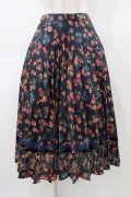 Jane Marple Dans Le Salon / Flowers of Jouy double accordion skirt  ネイビー H-26-01-18-1041-JM-SK-KB-ZH