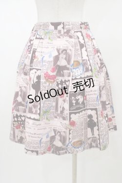 画像2: Shirley Temple / ニュースペーパープリントスカート 160 ピンク H-26-01-18-1047-ET-SK-KB-ZH