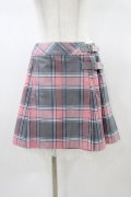 Jane Marple / チェックラップスカート  ピンク H-26-01-18-1051-JM-SK-KB-ZH