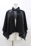Qutie Frash / 2023-宵鶴-ポンチョ  黒 H-26-01-18-1052-QU-JA-KB-ZH