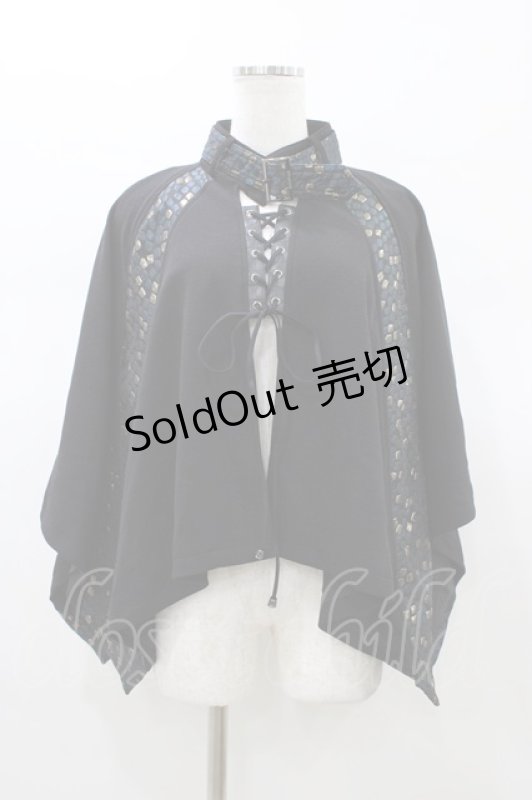 画像1: Qutie Frash / 2023-宵鶴-ポンチョ  黒 H-26-01-18-1052-QU-JA-KB-ZH (1)
