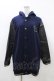 画像1: elements,H / レザー切替フードブルゾン HOMME ネイビー H-26-01-18-1061-PU-JA-KB-ZH (1)