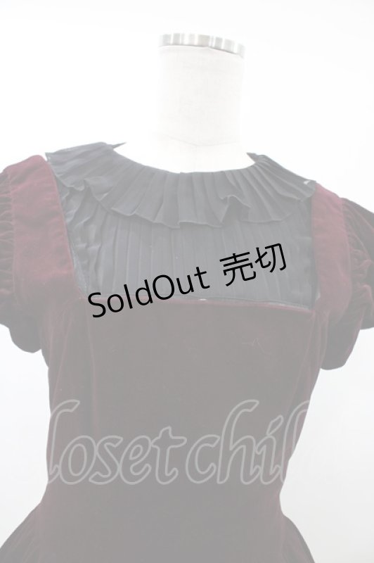 画像4: alice auaa / 別珍パフ袖ワンピース 3 ボルドー H-26-01-18-1010-AA-OP-KB-ZH (4)