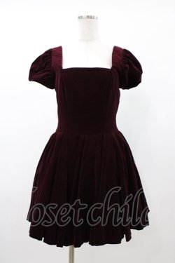 画像5: alice auaa / 別珍パフ袖ワンピース 3 ボルドー H-26-01-18-1010-AA-OP-KB-ZH