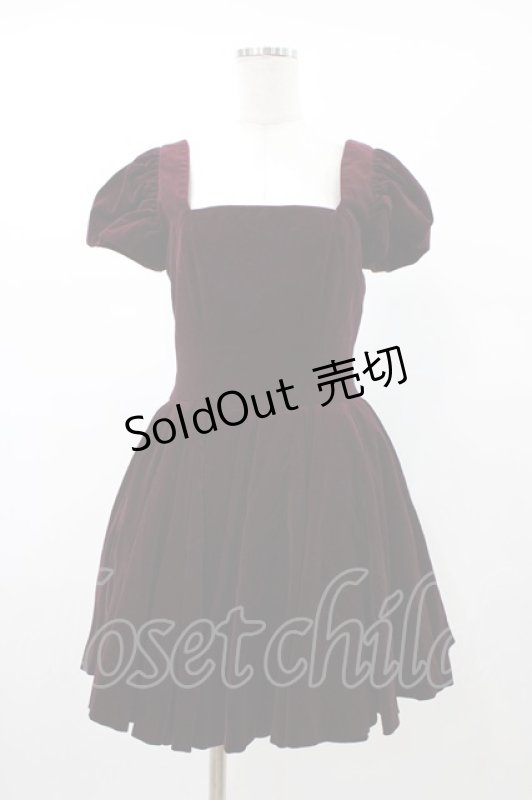 画像5: alice auaa / 別珍パフ袖ワンピース 3 ボルドー H-26-01-18-1010-AA-OP-KB-ZH (5)