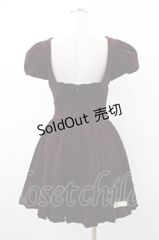 画像6: alice auaa / 別珍パフ袖ワンピース 3 ボルドー H-26-01-18-1010-AA-OP-KB-ZH (6)