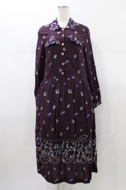 画像1: Jane Marple Dans Le Salon / Dance with roses jacquardワーキングドレス  ボルドーミックス H-26-01-18-1011-JM-OP-KB-ZH