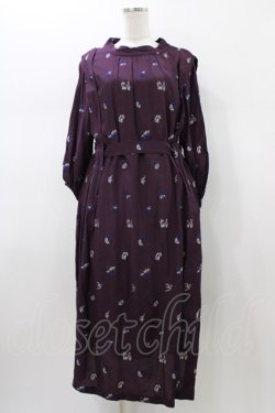 画像1: Jane Marple Dans Le Salon / Dance with rosesベルテッドドレス  ボルドー H-26-01-18-1013-JM-OP-KB-ZH