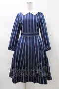 Jane Marple / Ribbon stripe jacquardのパブリックドレス  ネイビー H-26-01-18-1018-JM-OP-KB-ZH