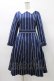 画像1: Jane Marple / Ribbon stripe jacquardのパブリックドレス  ネイビー H-26-01-18-1018-JM-OP-KB-ZH (1)