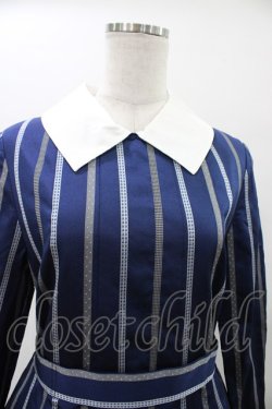 画像4: Jane Marple / Ribbon stripe jacquardのパブリックドレス  ネイビー H-26-01-18-1018-JM-OP-KB-ZH