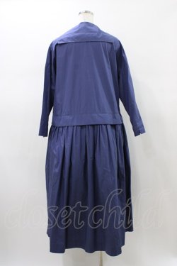 画像2: Jane Marple Dans Le Salon / Coating typewriter marine collar dress M ブルー H-26-01-18-1019-JM-OP-KB-ZH