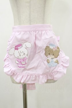 画像1: axes femme Kawaii / mikkoコラボ刺繍エプロン  ピンク H-26-01-18-013-AX-SK-NS-ZH