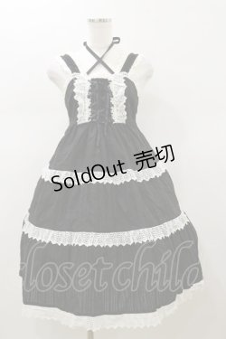 画像1: BABY,THE STARS SHINE BRIGHT / からみ3段ティアードジャンパースカート Free ブラック H-26-01-18-075-BA-OP-NS-ZH