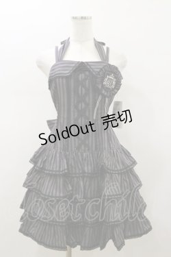 画像1: Angelic Pretty / ヴィンテージストライプジャンパースカート Free グレー H-26-01-18-078-AP-OP-NS-ZH