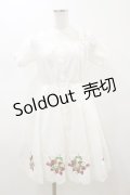 Ank Rouge / いちご刺繍オフショルワンピース M シロ H-26-01-18-079-CA-OP-YZ-ZH