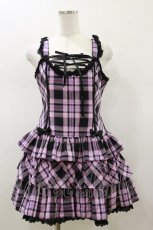 画像1: Angelic Pretty / マカロンタータンローウエストジャンパースカート Free ブラック H-26-01-18-082-AP-OP-NS-ZH (1)