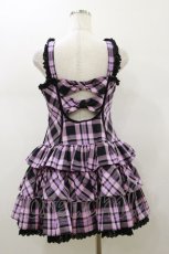 画像2: Angelic Pretty / マカロンタータンローウエストジャンパースカート Free ブラック H-26-01-18-082-AP-OP-NS-ZH (2)