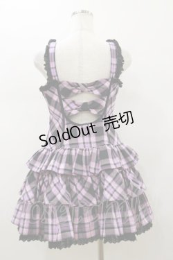 画像2: Angelic Pretty / マカロンタータンローウエストジャンパースカート Free ブラック H-26-01-18-082-AP-OP-NS-ZH
