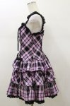 画像3: Angelic Pretty / マカロンタータンローウエストジャンパースカート Free ブラック H-26-01-18-082-AP-OP-NS-ZH (3)