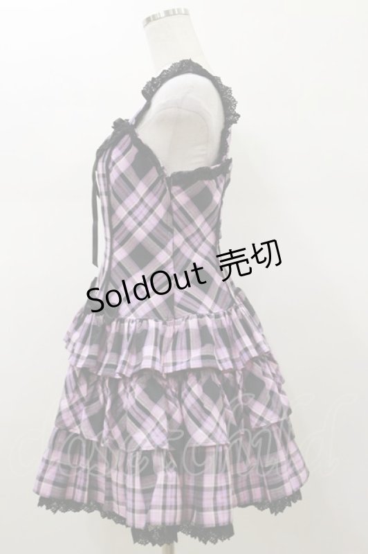 画像3: Angelic Pretty / マカロンタータンローウエストジャンパースカート Free ブラック H-26-01-18-082-AP-OP-NS-ZH (3)