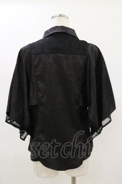 画像2: axes femme / ケープ風フレアジャガードブラウス M ブラック H-26-01-18-021-AX-BL-YZ-ZH