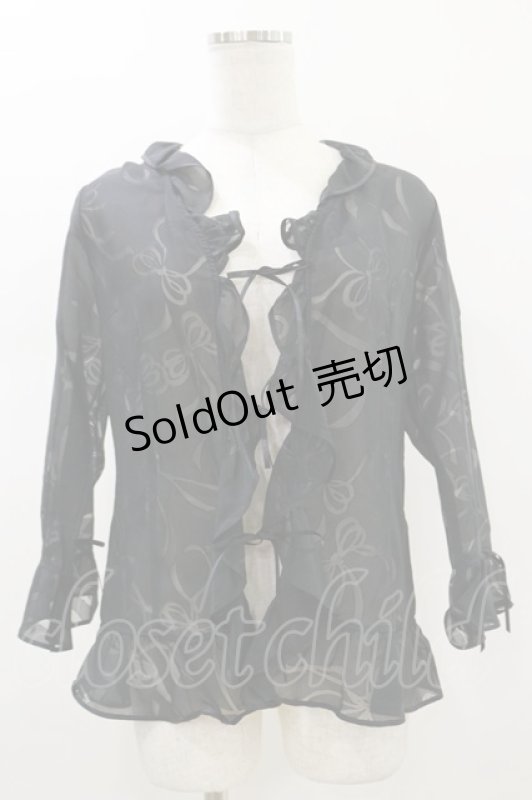 画像1: INGEBORG / リボンフリルボレロ S ブラック H-26-01-18-022-LO-TO-NS-ZH (1)